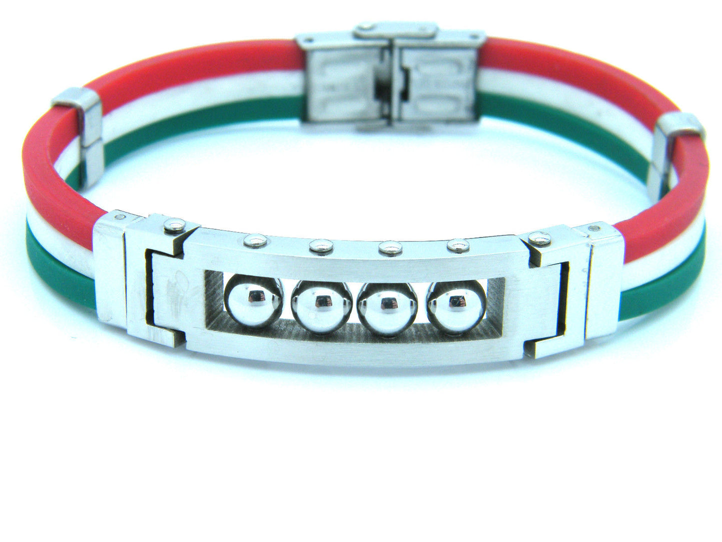 BRACELET WRISTBAND STAINLESS STEEL ITALIAN FLAG JEWELLERY BRACELET